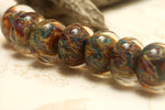 10602401 - Seven Blue, Green & Purple Free Style Rondelle Beads