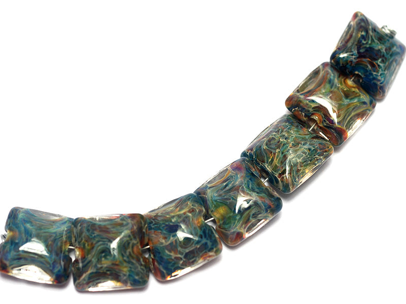10602404 - Seven Blue-green Free Style Pillow Beads