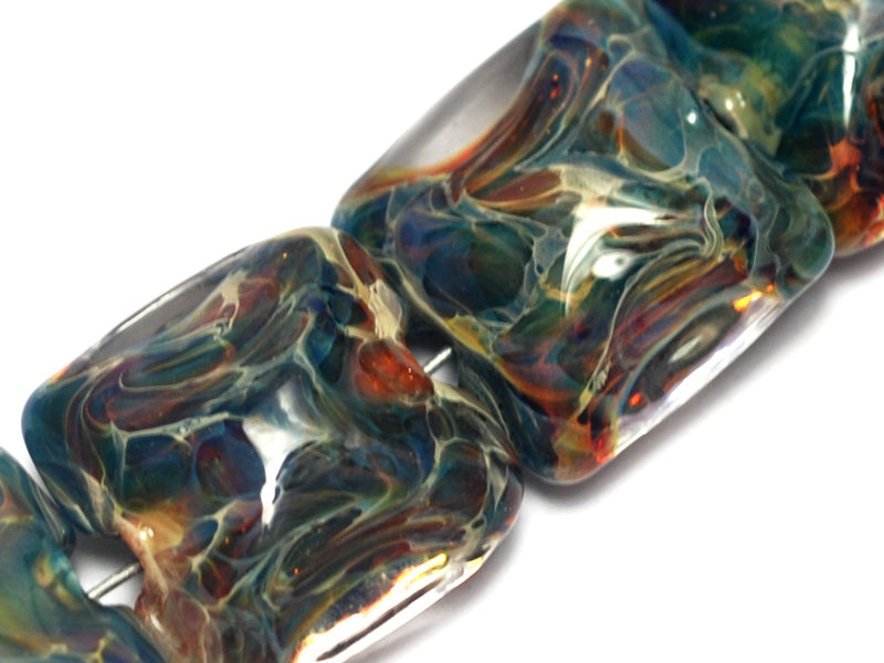 10602414 - Four Blue-green Free Style Pillow Beads