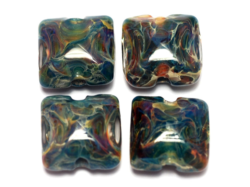 10602414 - Four Blue-green Free Style Pillow Beads