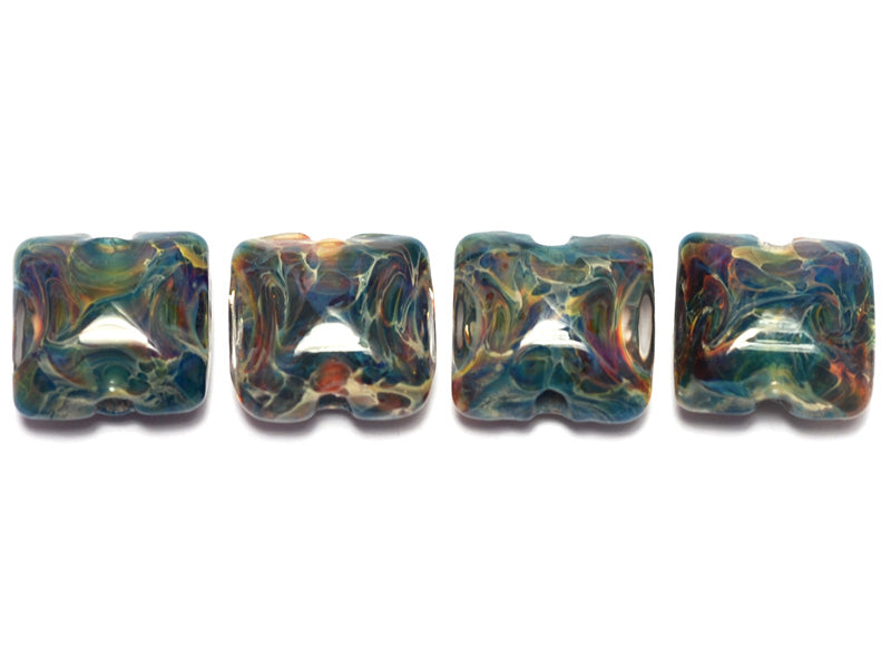 10602414 - Four Blue-green Free Style Pillow Beads