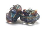 10602501 - Seven Blue Free Style Boro Rondelle Beads
