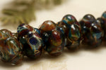 10602501 - Seven Blue Free Style Boro Rondelle Beads