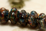 10602501 - Seven Blue Free Style Boro Rondelle Beads