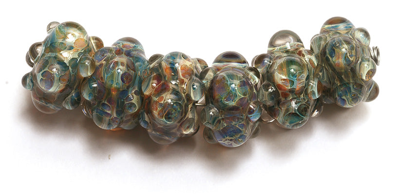 10602521 - Six Blue Free Style Rondelle Beads