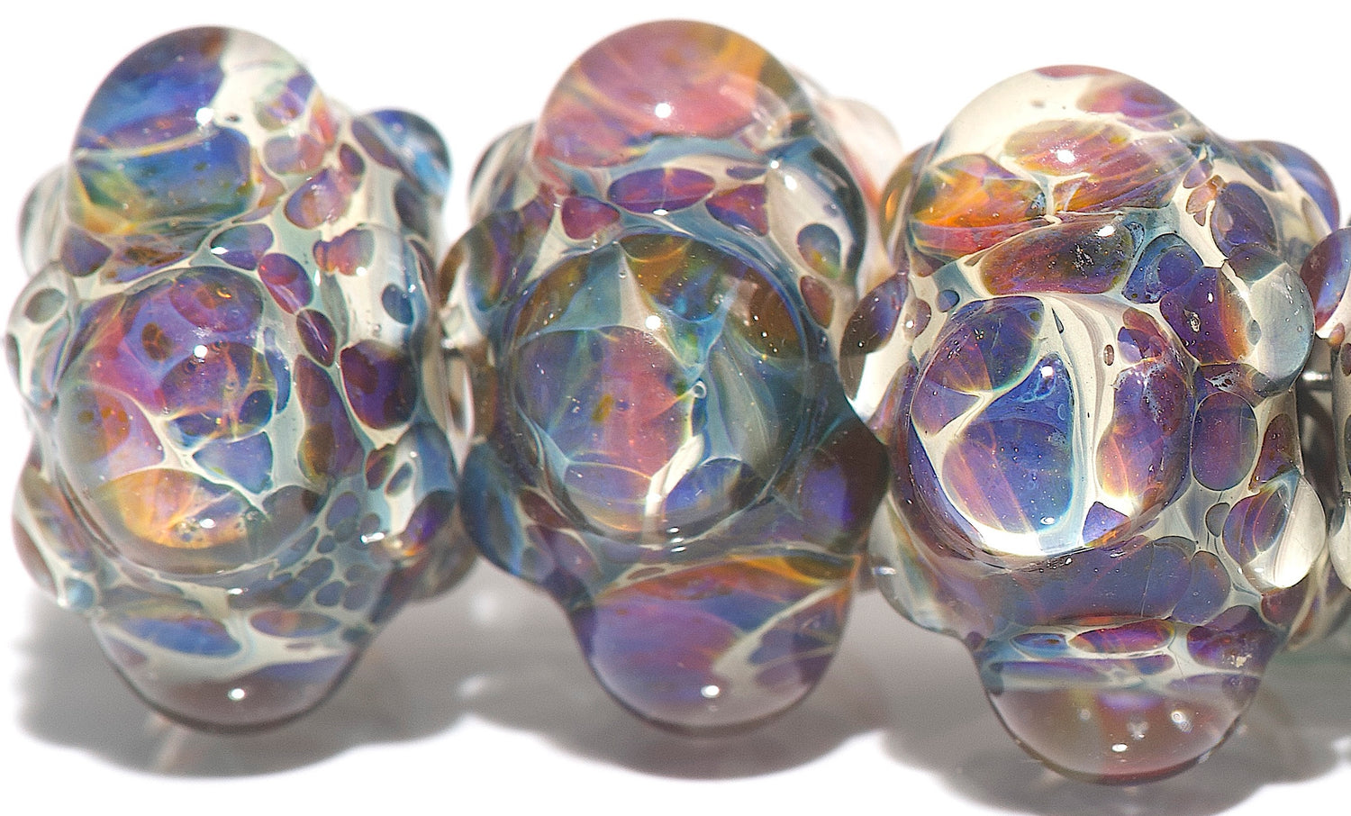 Limited Edition: 10602521-A  - Six Blue Free Style Rondelle Beads
