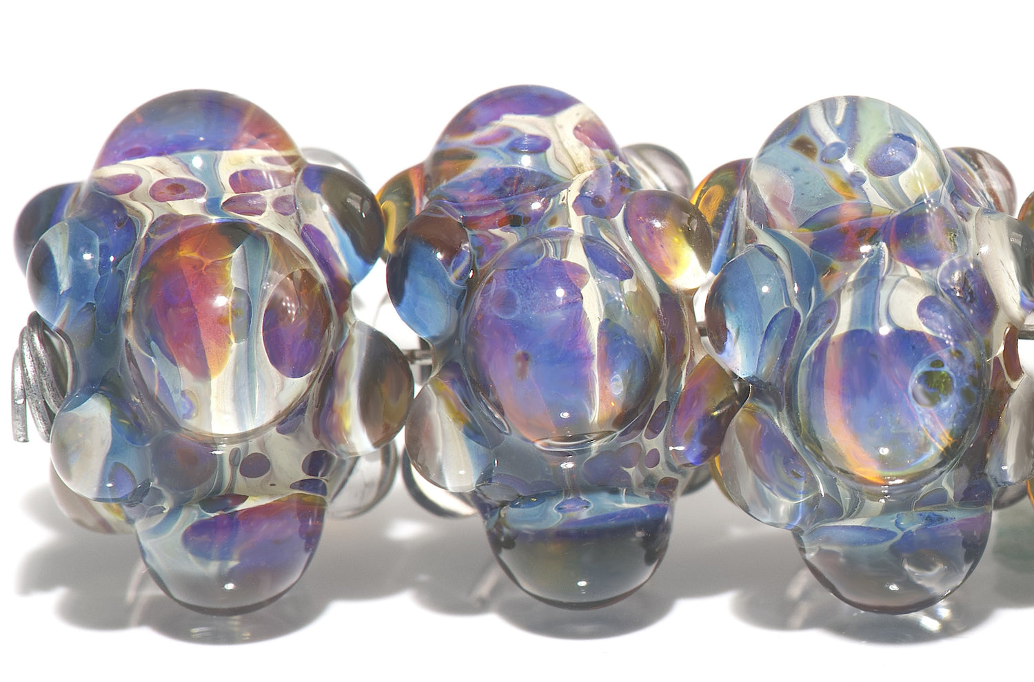 Limited Edition: 10602521-C  - Six Blue Free Style Rondelle Beads