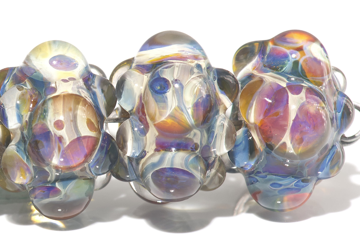 Limited Edition: 10602521-C  - Six Blue Free Style Rondelle Beads