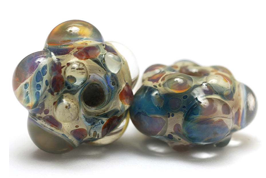 10602521 - Six Blue Free Style Rondelle Beads
