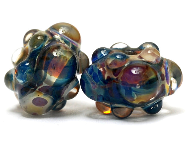 10602521 - Six Blue Free Style Rondelle Beads