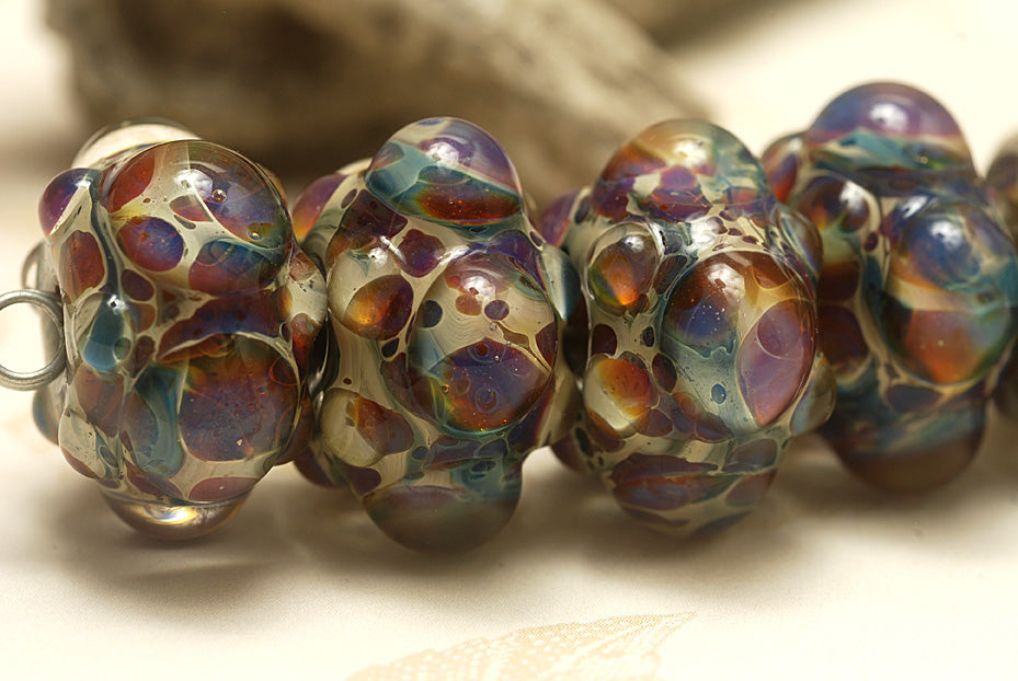 10602521 - Six Blue Free Style Rondelle Beads
