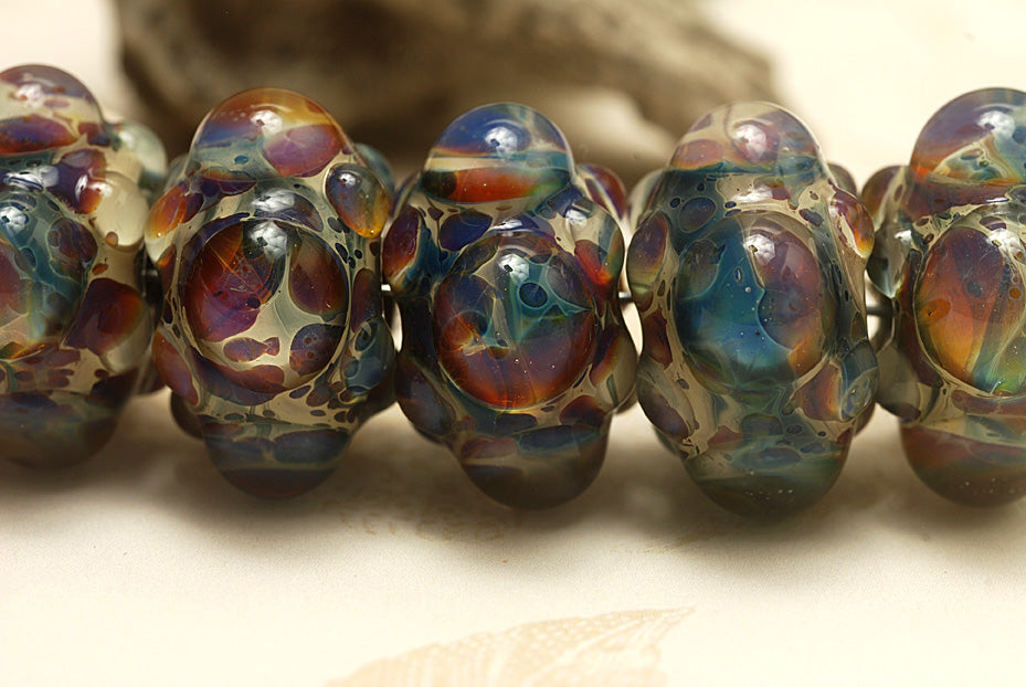 10602521 - Six Blue Free Style Rondelle Beads