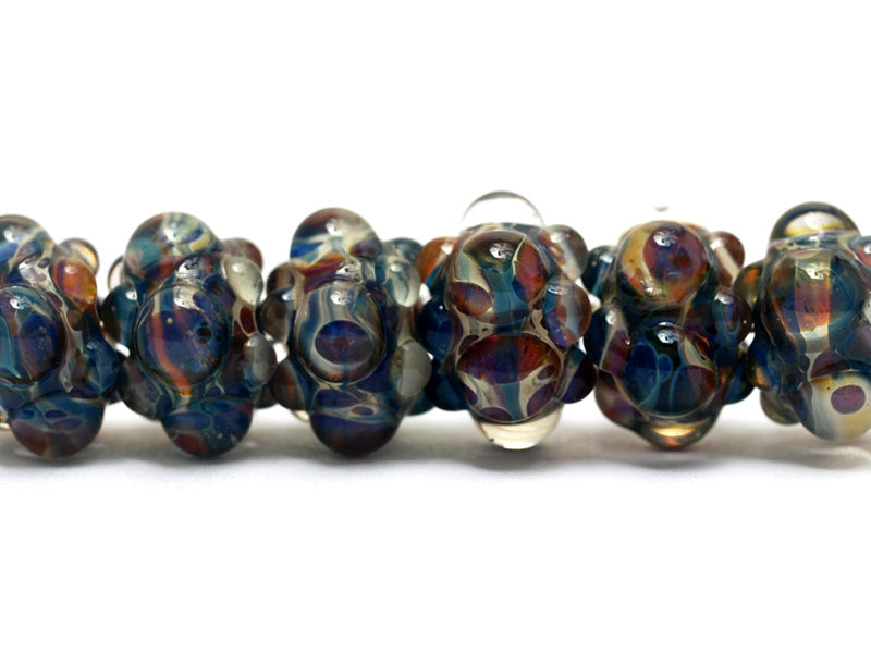 10602521 - Six Blue Free Style Rondelle Beads