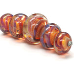 10602611 - Five Graduated Orange & Purple FreeStyle Rondelle Bds