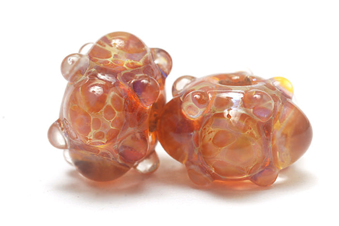 10602701 - Seven Orange & Purple Rondelle Beads