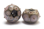10602821 - Six Lavender Pink w/Metal Dots Rondelle Beads