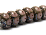 10602821 - Six Lavender Pink w/Metal Dots Rondelle Beads