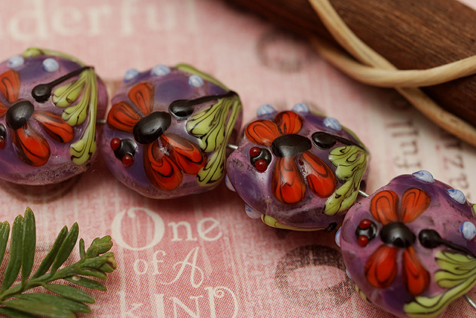 grace lampwork beads artisan handmade glass beads SRA