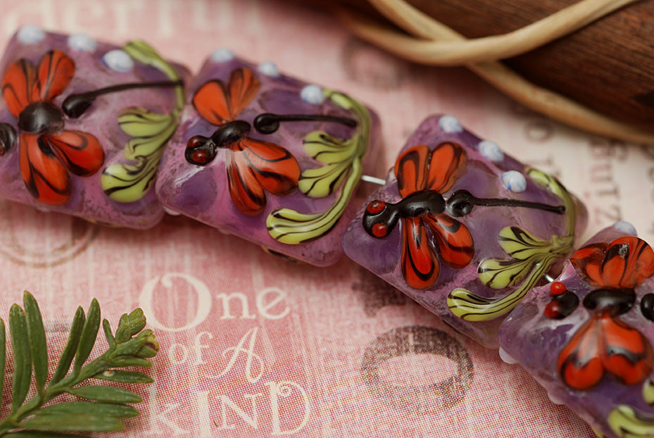 grace lampwork beads artisan handmade glass beads SRA