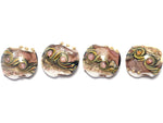 10603512 - Four Blushing Pink Stardust Lentil Beads