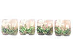 10603714 - Four Pink/White Frosted Glass Pillow Beads