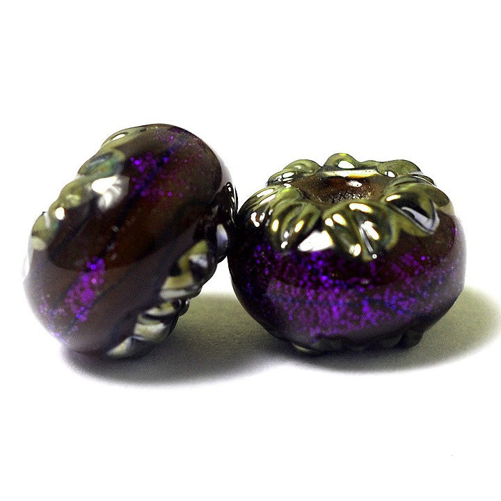 10604001 - Seven Violet Shimmer Rondelle Beads