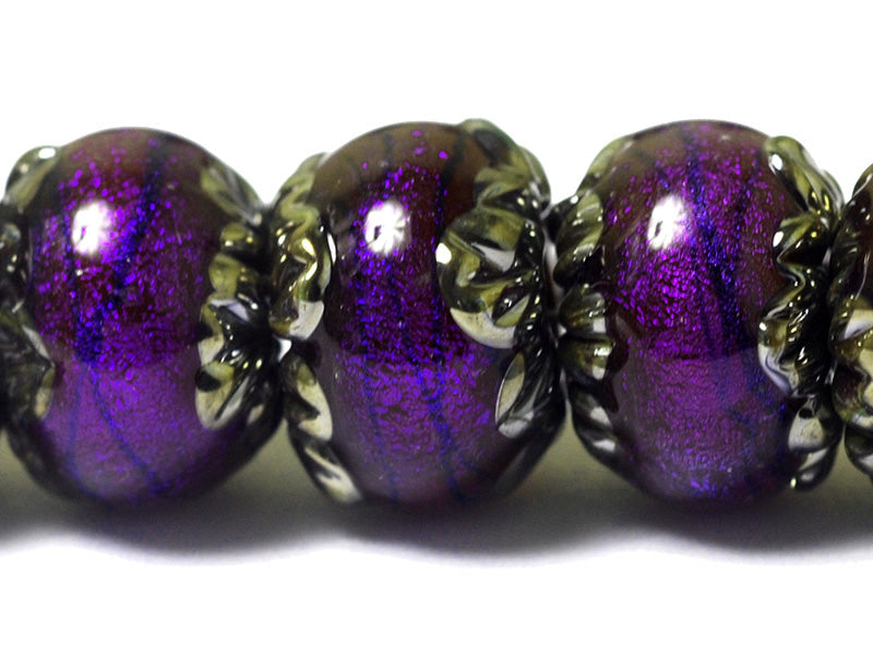 10604001 - Seven Violet Shimmer Rondelle Beads