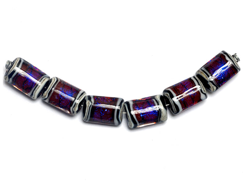 10604003 - Six Violet Shimmer Mini Kalera Beads