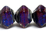 10604007 - Five Violet Shimmer Crystal  Shaped Beads