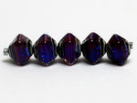 10604007 - Five Violet Shimmer Crystal  Shaped Beads