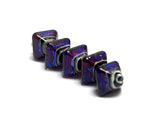 10604007 - Five Violet Shimmer Crystal  Shaped Beads