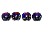 10604012 - Four Violet Shimmer Lentil Beads