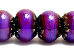 10604021 - Six Violet Shimmer Rondelle Beads