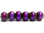 10604021 - Six Violet Shimmer Rondelle Beads