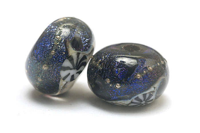10604101 - Seven Indigo Night Celestial Rondelle Beads