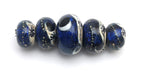 10604111 - Five Graduated Indigo Night Celestial Rondelle Beads