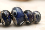 10604111 - Five Graduated Indigo Night Celestial Rondelle Beads