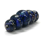 10604111 - Five Graduated Indigo Night Celestial Rondelle Beads