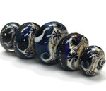 10604111 - Five Graduated Indigo Night Celestial Rondelle Beads