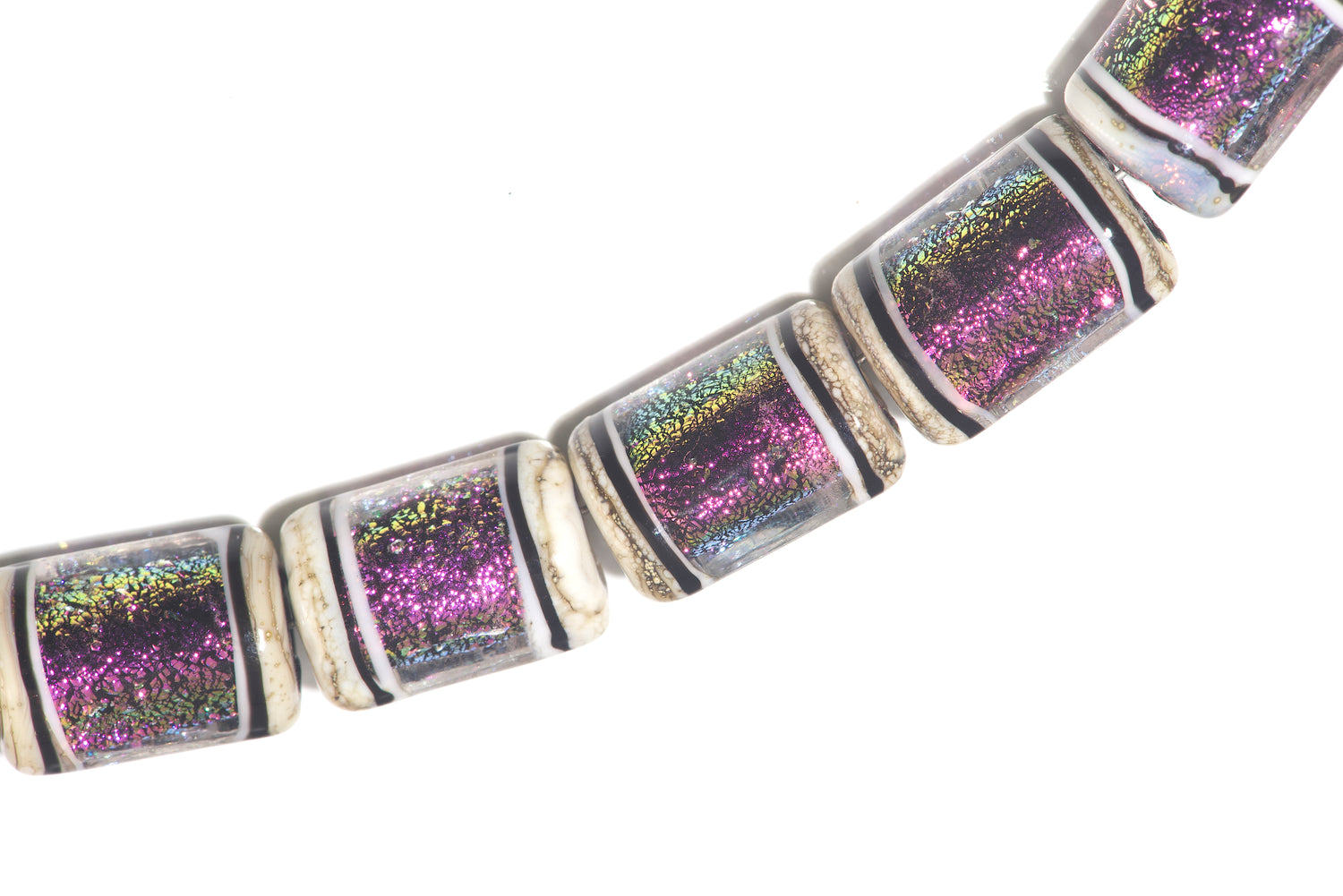 10604203 - Six Amethyst Jewel Ridge Mini Kalera Beads