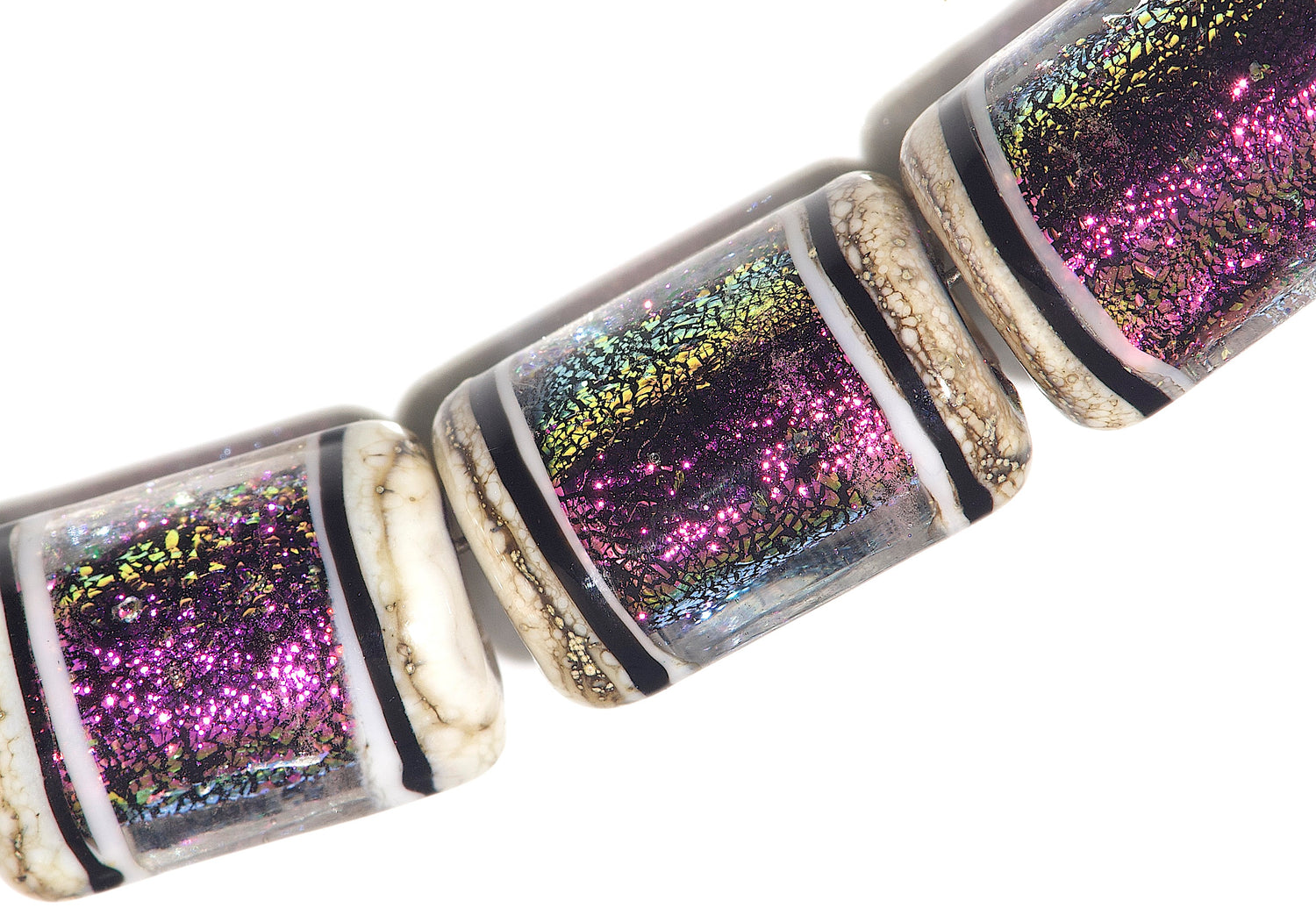 10604203 - Six Amethyst Jewel Ridge Mini Kalera Beads
