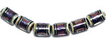 10604203 - Six Amethyst Jewel Ridge Mini Kalera Beads