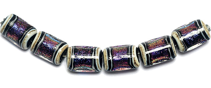 10604203 - Six Amethyst Jewel Ridge Mini Kalera Beads