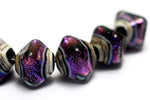 10604207 - Five Amethyst Jewel Ridge Crystal  Shaped Beads