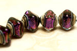 10604207 - Five Amethyst Jewel Ridge Crystal  Shaped Beads