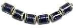 10604303 - Six Indigo Jewel Ridge Mini Kalera Beads