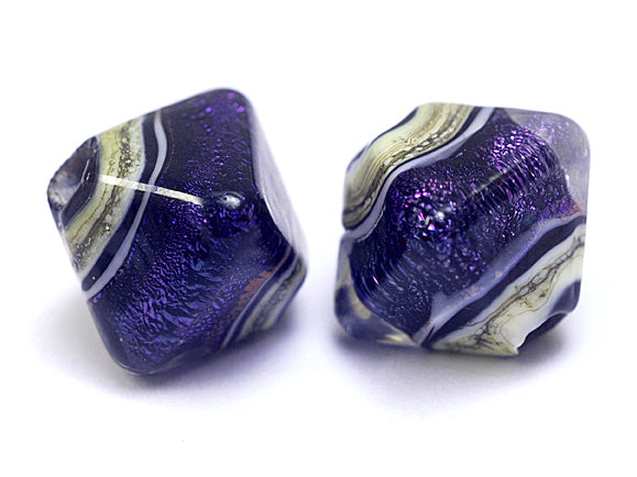 10604307 - Five Indigo Jewel Ridge Crystal  Shaped Beads