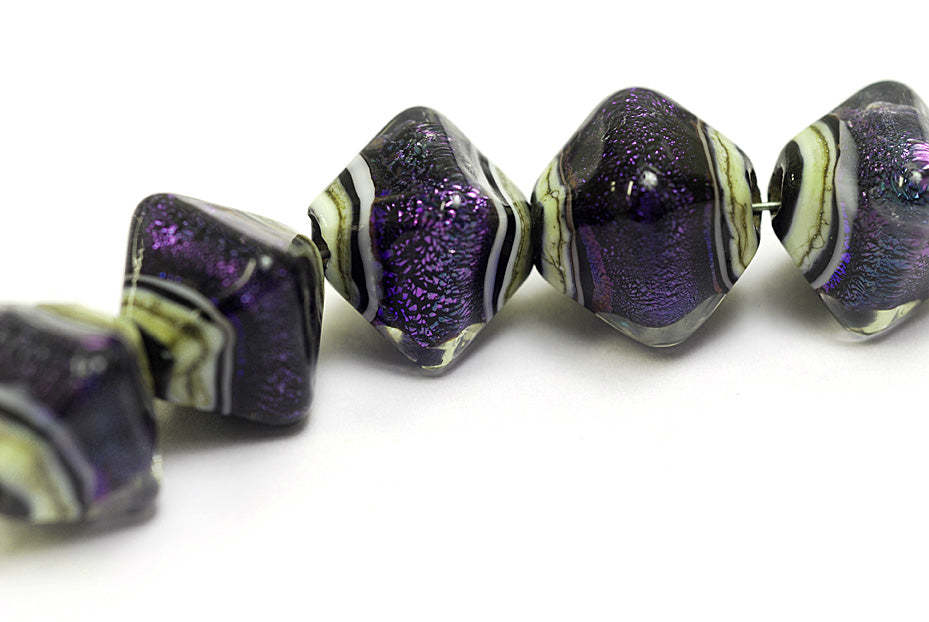 10604307 - Five Indigo Jewel Ridge Crystal  Shaped Beads
