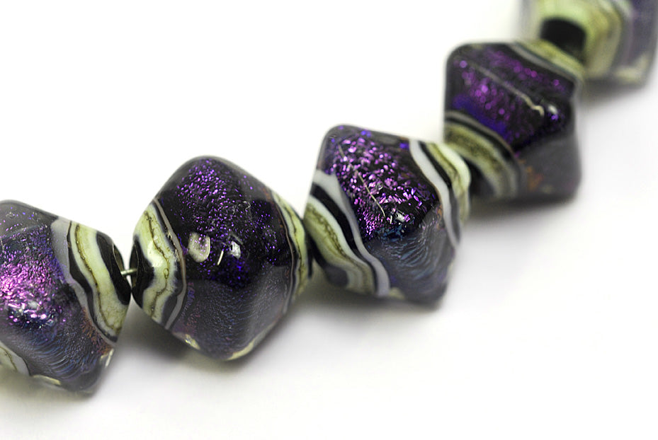 10604307 - Five Indigo Jewel Ridge Crystal  Shaped Beads