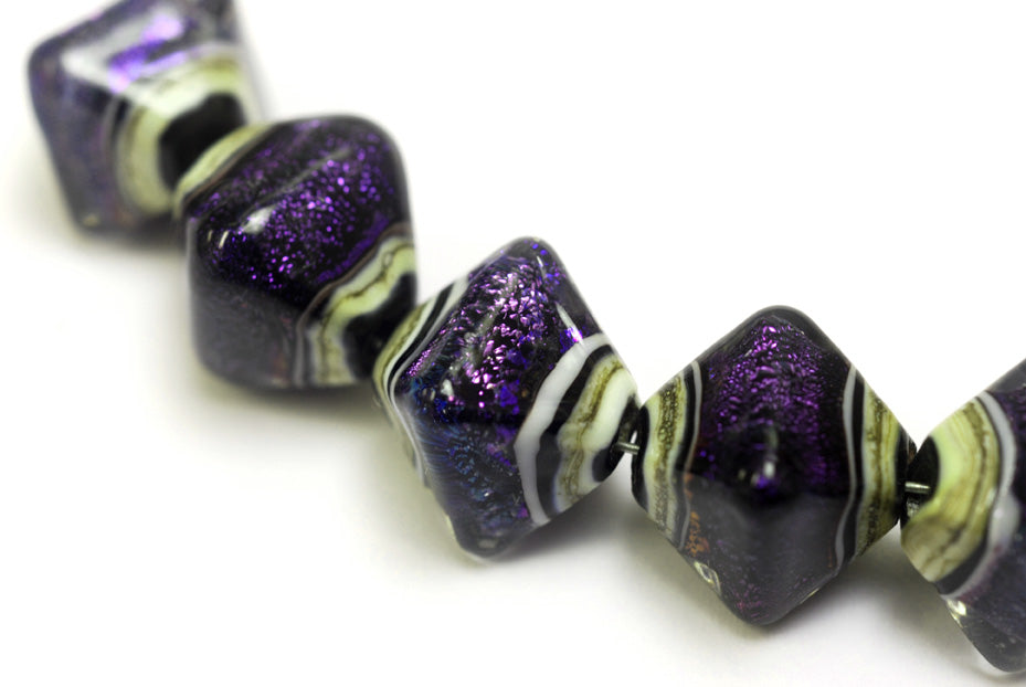 10604307 - Five Indigo Jewel Ridge Crystal  Shaped Beads